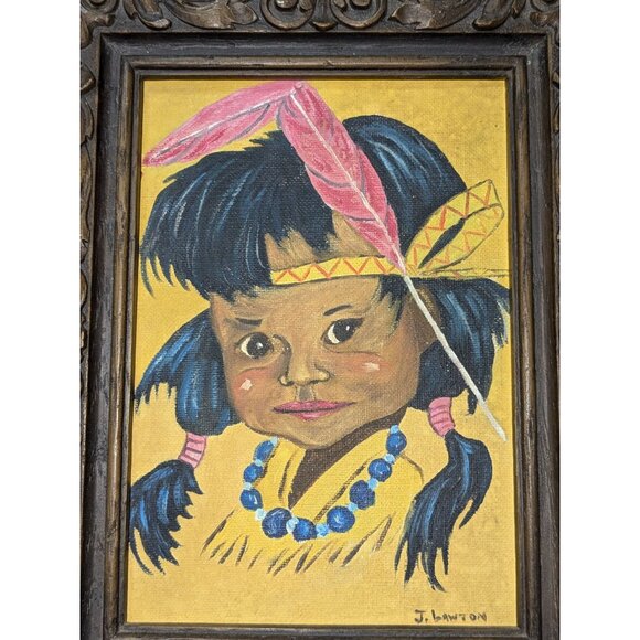 Art, Artist signed, Southwest, J. Lawton Acrylic paint Vintage - Picture 1 of 8